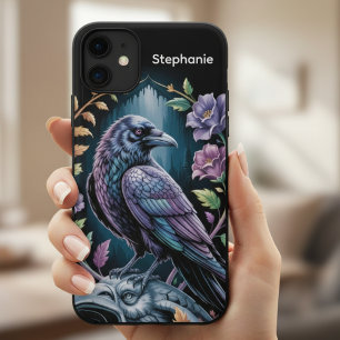 Gotische Raaf Bloemrijke Donkere Academische Stijl iPhone 11 Pro Hoesje
