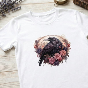 Gotische Raaf Donkere Academische Grafische Print T-shirt