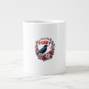 Gotische raaf grappige Halloween F kraai F vintage Extra Grote Beker