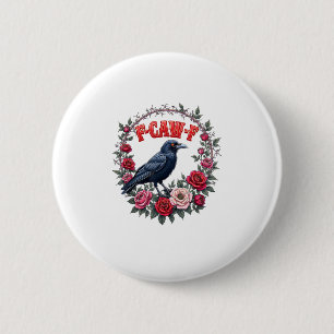 Gotische raaf grappige Halloween F kraai F vintage Ronde Button 5,7 Cm