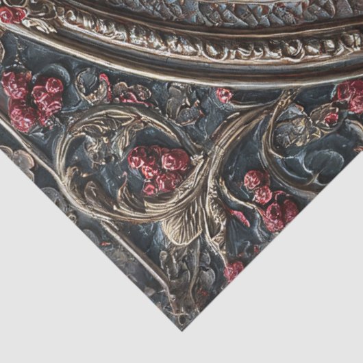 Gotische raaf met hulst en bessen tissuepapier (Detail)