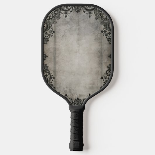 Gotische raaf met naam pickleball paddle (Achterkant)