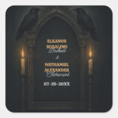 Gotische Raven kaarslicht boog bruiloft Vierkante Sticker (Voorkant)