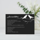 Gotische ravenbruiloft informatiekaartje (Staand voorkant)