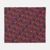 Gotische Ravens en Rozen Donkerrood Fleece Deken (Voorkant (Horizontaal))