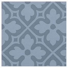 Gotische revival Quatrefoils, leisteen blauw Stof