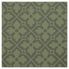 Gotische revival Quatrefoils, Loden Green Stof