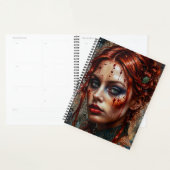 Gotische rode hoofd vrouw planner (Display)