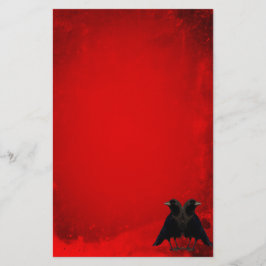 Gotische rode kraaien briefpapier