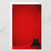 Gotische rode kraaien briefpapier (Voorkant / Achterkant)