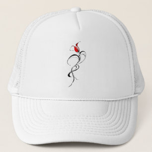 Gotische Rode Roos Dames Surrealistische Stam Tatt Trucker Pet