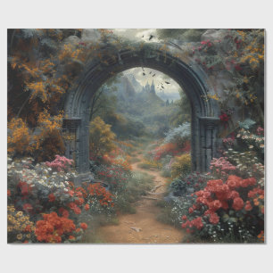 Gotische rode roos Vampirecore Dracula's Bloemenbo Cadeaupapier