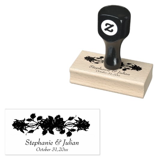 Gotische rode rozen bruiloft 	rubberstempel (Gestempeld)