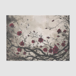 Gotische rode rozen en doornen tissuepapier