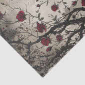 Gotische rode rozen en doornen tissuepapier (Detail)
