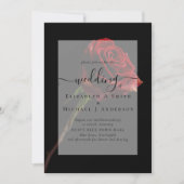 Gotische rode rozen gotische trouw uitnodiging (Voorkant)