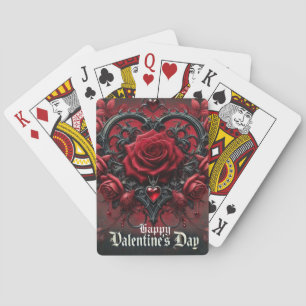 Gotische rode rozen Valentijnsdag Pokerkaarten