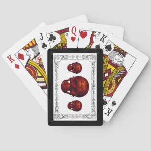 Gotische rode schedels pokerkaarten