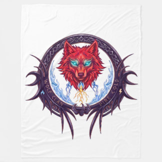 Gotische rode wolf-kam mythologische fantasie graf fleece deken