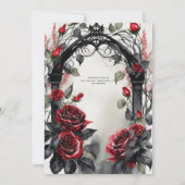 Gotische rode zwarte rozen tot de dood ons scheidt kaart (Achterkant)