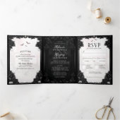 Gotische Romance B&W "samen met" MENU RSVP (Binnen)