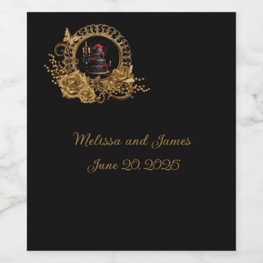 Gotische Romance Bruiloft Romance Wijn Etiket (Enkel label)