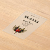 Gotische Romance, het hart van de passie. Acryl Uitnodigingen (Laagn)