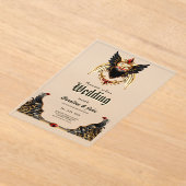 Gotische Romance in de schaduw van de liefde Acryl Uitnodigingen (Laagn)