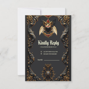 Gotische Romance in de schaduw van de liefde. RSVP Kaartje