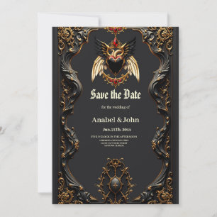 Gotische Romance in de schaduw van de liefde. Save The Date