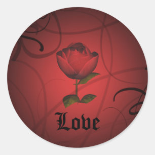 Gotische romance, liefde ronde sticker