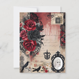 Gotische romantische grillige Vintage elegant Briefkaart