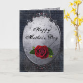 Gotische Roos & Cobwebs Moederdag Kaart (Gele Bloem)