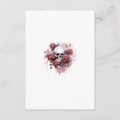 Gotische Roos schedel bruiloft Details Behuizing K Informatiekaartje (Achterkant)