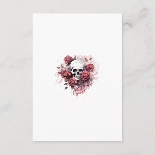 Gotische Roos schedel bruiloft Details Behuizing K Informatiekaartje (Achterkant)