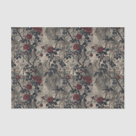 gotische Roos wijnstok Tissuepapier (Voorkant)