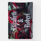 Gotische Rozen bruiloft Spandoek (Verticaal)