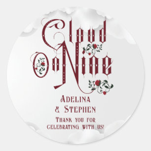 Gotische Rozen Cloud Nine Halloween Bruiloft Ronde Sticker