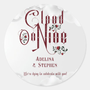 Gotische Rozen Cloud Nine Halloween Bruiloft Ronde Sticker