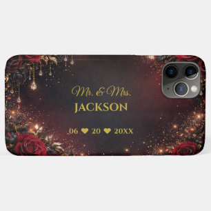Gotische Rozen Naam Koppel & Trouwdatum iPhone 11 Pro Max Hoesje