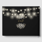Gotische Rozen Zwart en Goud String Lights Bruilof Gastenboek (Achterkant)
