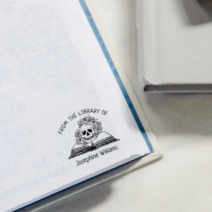 Gotische schedel bloemen uit de bibliotheek van he rubberstempel