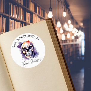 Gotische schedel boekenplaat Stickers Dit boek h