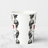 Gotische schedel ‘Dood voor decaf’ | Spooky Funny  Papieren Bekers (Links)