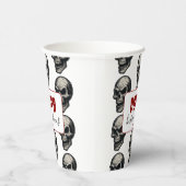 Gotische schedel ‘Dood voor decaf’ | Spooky Funny  Papieren Bekers (Rechts)