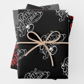 Gotische schedel en draak Vrolijk kerstcadeaupapie Inpakpapier Vel (In situ)