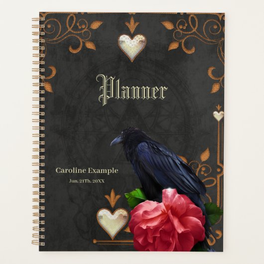 Gotische schedel en raaf. planner (Voorkant)