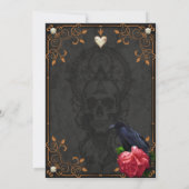 Gotische schedel en raaf. save the date (Achterkant)