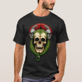 Gotische schedel en slang Basic Donker T-shirt (Voorkant)