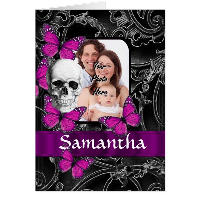 Gotische schedel en vlinders (Voorkant)